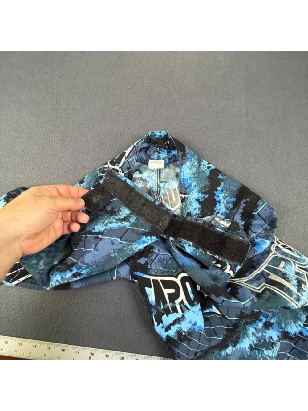 Tapout Men's MMA Fight Shorts Camo Blue Black Gray White  Size 34